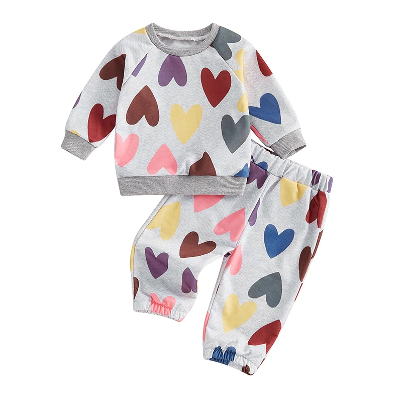 Toddler Heart Print Fall Sets Long Sleeve Round Neck Sweatshirt Long Pants Outfits
Toddler Heart Print Fall Sets Long Sleeve Round Neck Sweatshirt Long Pants Outfits