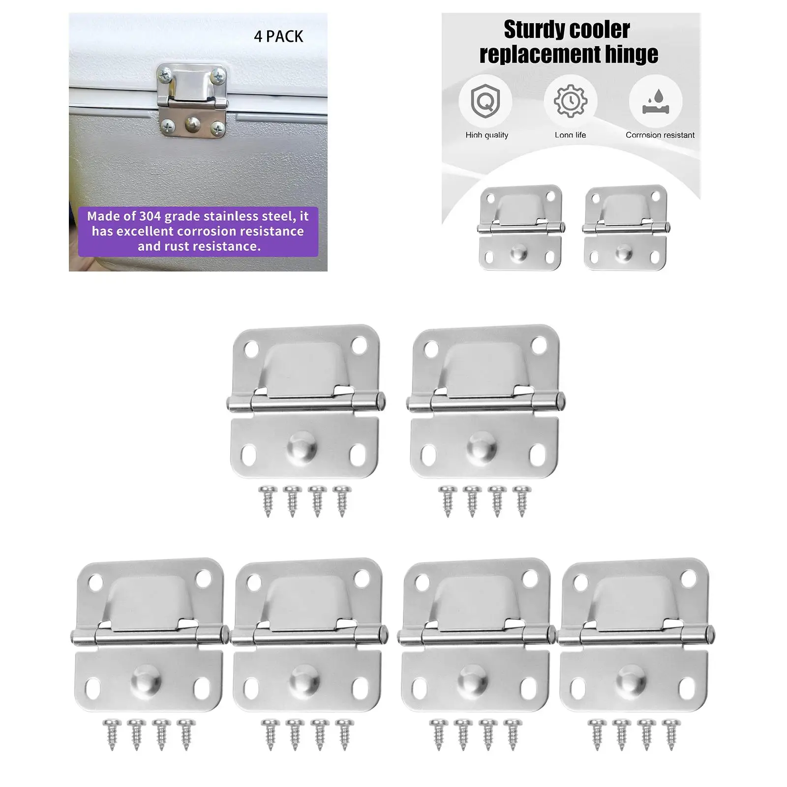 Stainless Steel Coolers Hinge Easy Installation Kit Strong Replacement Part for Retro Foldable Cooler
Stainless Steel Coolers Hinge Easy Installation Kit Strong Replacement Part for Retro Foldable Cooler