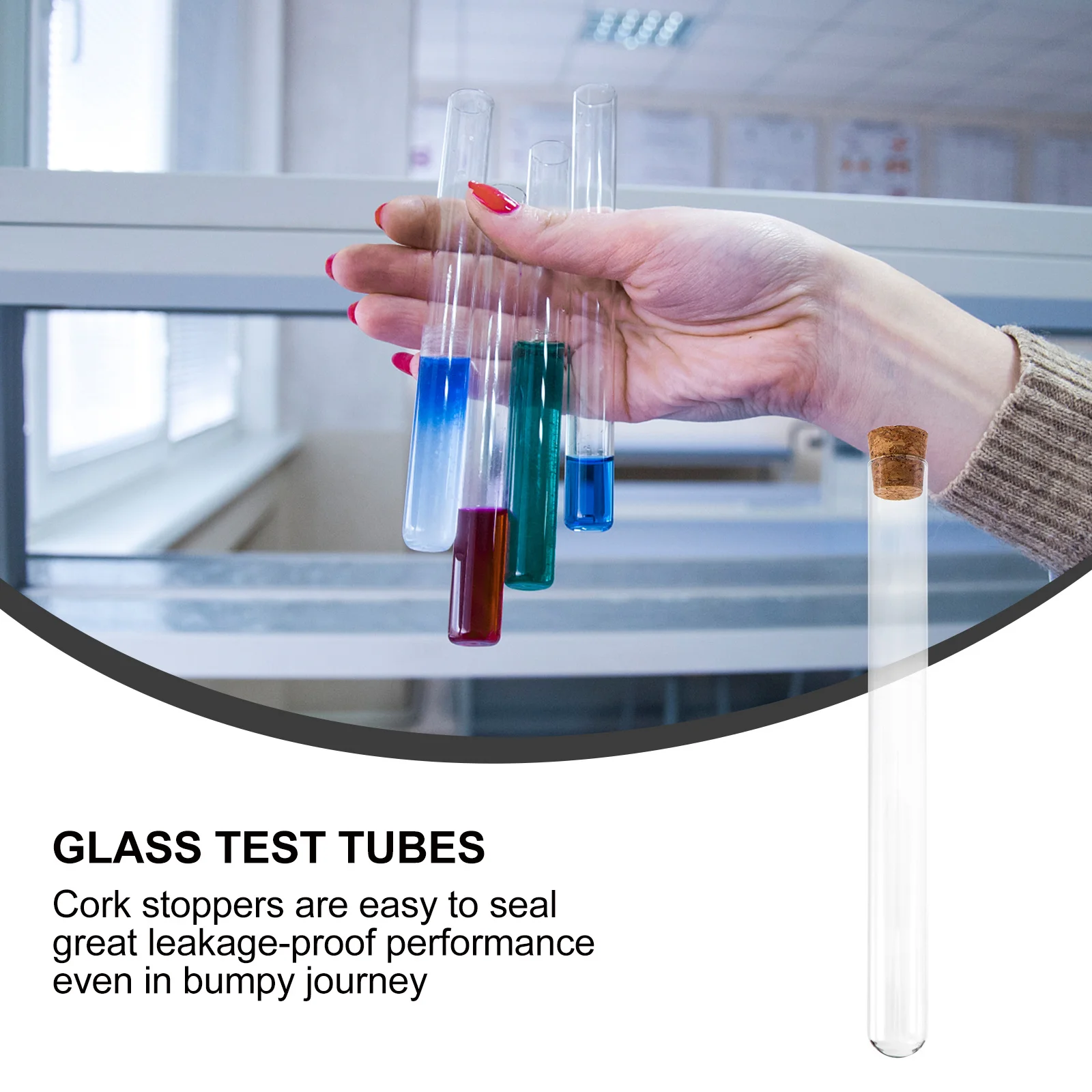 4pcs Glass Test Tubes Cork Stoppers Wide Mouth Flat Bottom Transparent For Liquid Powder Storage Sample Travel Portable
4pcs Glass Test Tubes Cork Stoppers Wide Mouth Flat Bottom Transparent For Liquid Powder Storage Sample Travel Portable