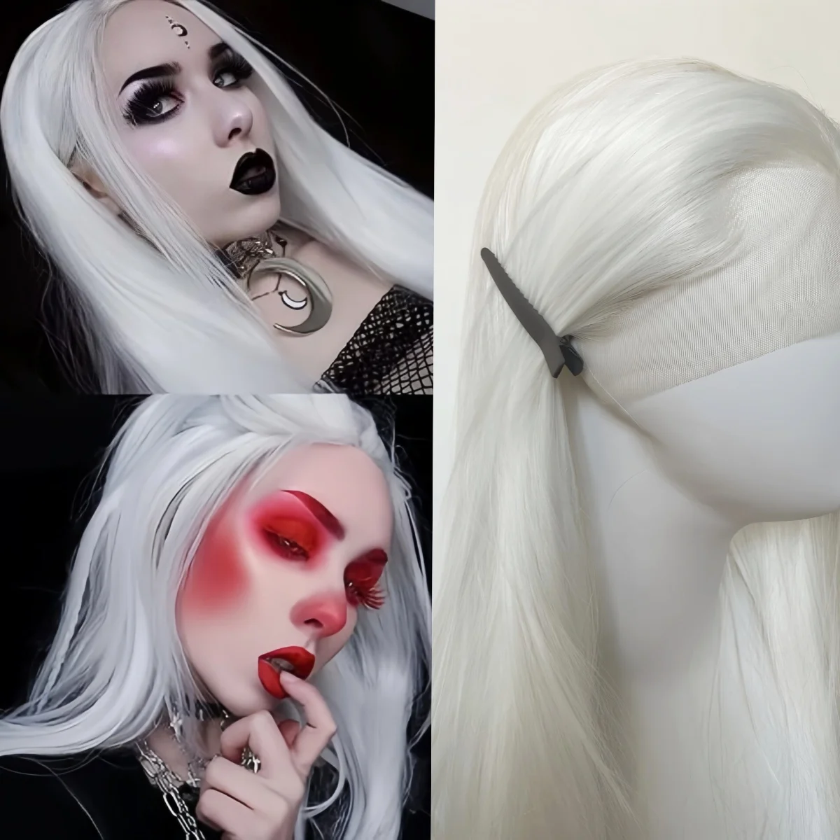 Pure White Synthetic Lace Front Wig Long Straight Platinum Snow White Wigs with Heat Resistant Fiber for Women Cosplay 26 Inch
Pure White Synthetic Lace Front Wig Long Straight Platinum Snow White Wigs with Heat Resistant Fiber for Women Cosplay 26 Inch