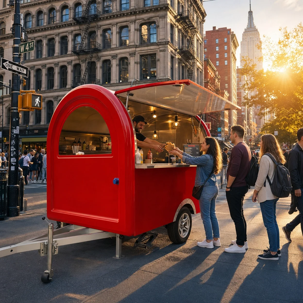 Any Color Customized Round Mobile Food Cart Streamlined Catering Trailer For Street Coffee And Snacks
Any Color Customized Round Mobile Food Cart Streamlined Catering Trailer For Street Coffee And Snacks