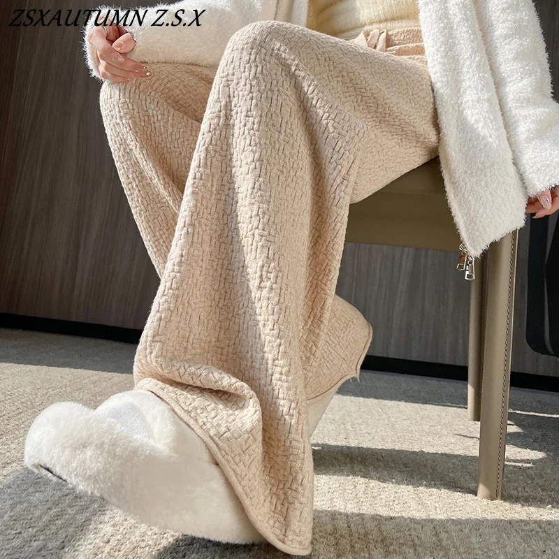 Bubble Texture Knitted Pants Women's High Waist Loose Casual Trousers Female Autumn Winter Fashion Straight-leg Pants Thickened
Bubble Texture Knitted Pants Women's High Waist Loose Casual Trousers Female Autumn Winter Fashion Straight-leg Pants Thickened
