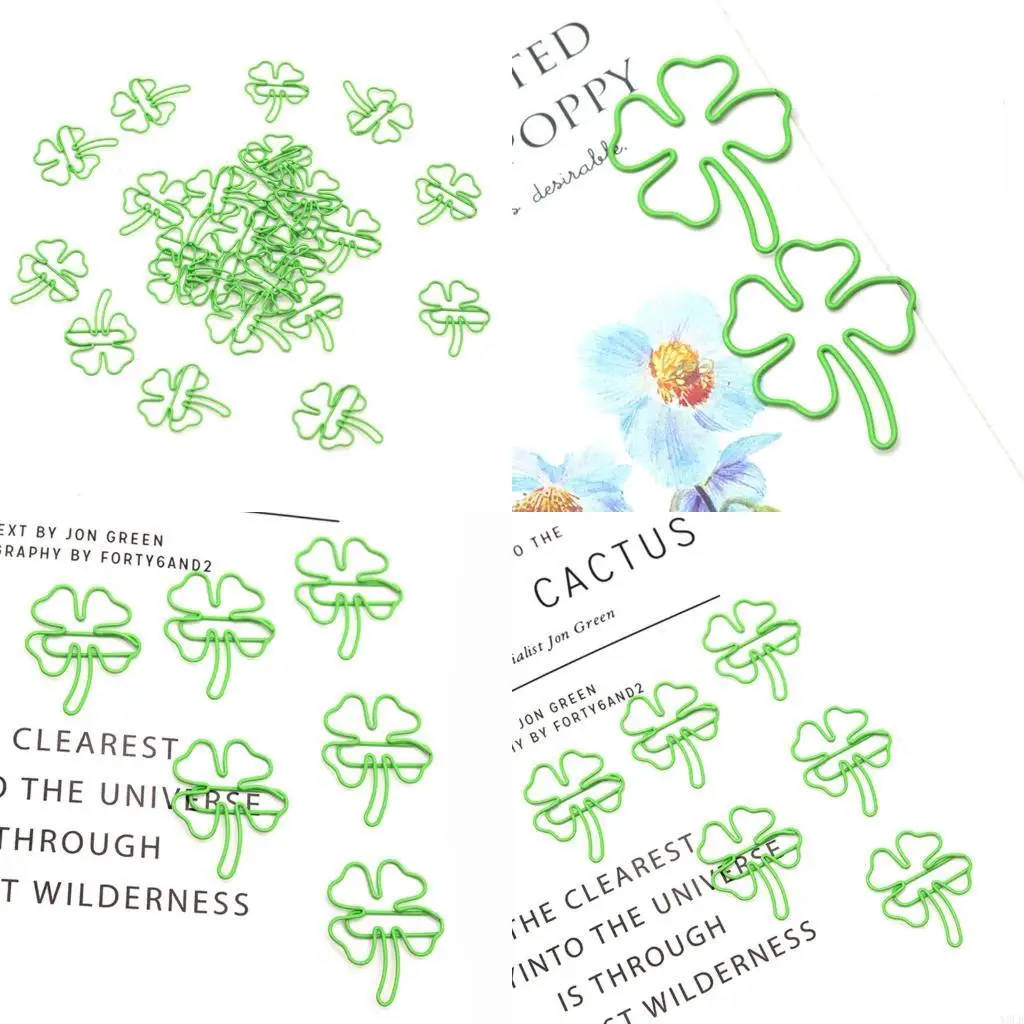 Y5LB 100 Pcs Metal Paper Clips Four Leaf Clovers Office Clips Decorative Paper Clips
Y5LB 100 Pcs Metal Paper Clips Four Leaf Clovers Office Clips Decorative Paper Clips