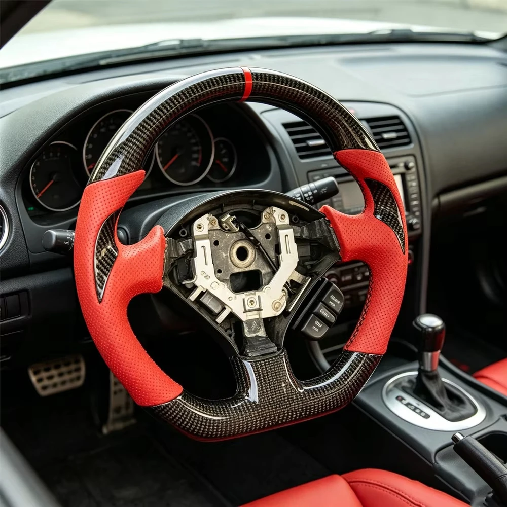 High-quality True Carbon Fiber And Leather Sports Steering Wheel With Thumb Grip For S2000
High-quality True Carbon Fiber And Leather Sports Steering Wheel With Thumb Grip For S2000