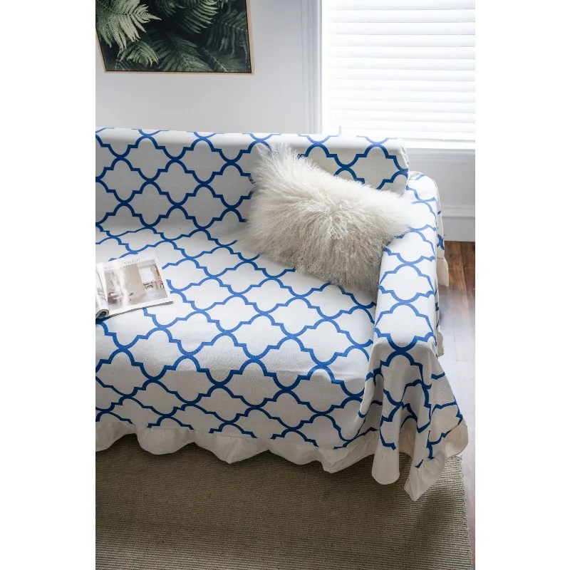 Rhombus Printing Small Fresh Lotus Leaf Edge Sofa Cover Decoration Living Room Sofa Towel Universal in All Seasons
Rhombus Printing Small Fresh Lotus Leaf Edge Sofa Cover Decoration Living Room Sofa Towel Universal in All Seasons