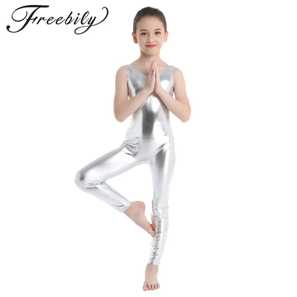 Kids Girls Sleeveless Shiny Ballet Dance Gymnastics Leotard Jumpsuit Unitard Dancewear Dance Bodysuit Stage Performance Clothes 
Kids Girls Sleeveless Shiny Ballet Dance Gymnastics Leotard Jumpsuit Unitard Dancewear Dance Bodysuit Stage Performance Clothes
