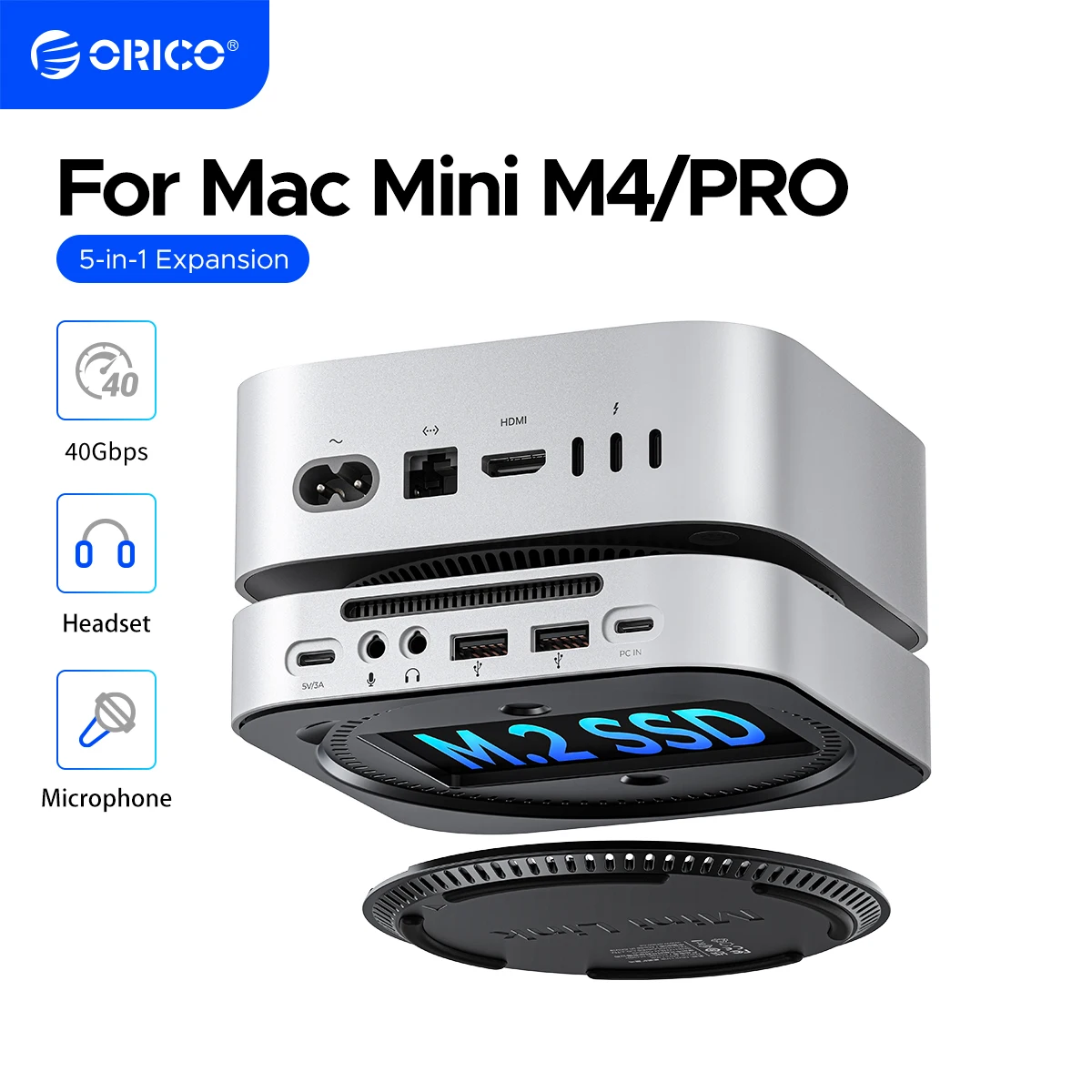 ORICO Новая версия MiniLink USB-концентратор Док-станция для Mac Mini M4 M4 Pro M.2 NVMe SSD 8 ТБ Макс. 40 Гбит/с Порты USB-A&C
ORICO Новая версия MiniLink USB-концентратор Док-станция для Mac Mini M4 M4 Pro M.2 NVMe SSD 8 ТБ Макс. 40 Гбит/с Порты USB-A&C