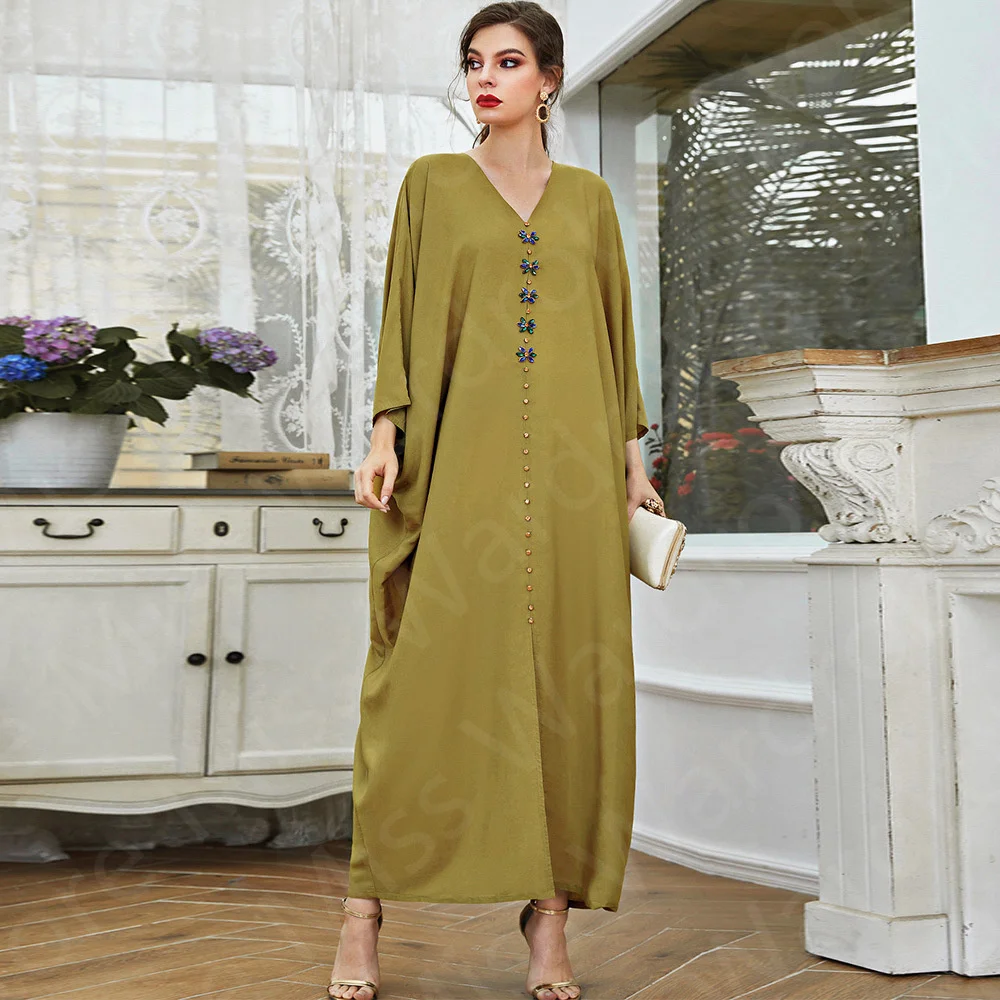 Vintage Olive Green Evening Dresses Arabic Muslim Dress Prom Party Gowns Ankle Length V Neck Wedding Guest Dresses Long Sleeves
Vintage Olive Green Evening Dresses Arabic Muslim Dress Prom Party Gowns Ankle Length V Neck Wedding Guest Dresses Long Sleeves