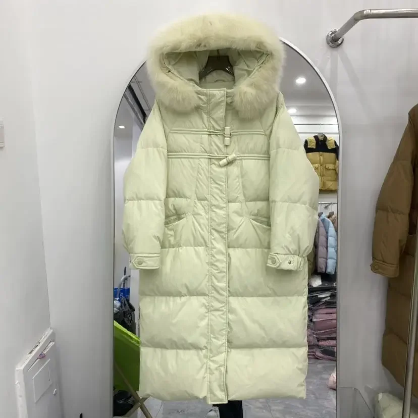 Женское длинное пальто на белом утином пуху, теплая Толстая парка с капюшоном и воротником из натурального Лисьего меха, с пряжкой, верхняя одежда, зима 2024
Женское длинное пальто на белом утином пуху, теплая Толстая парка с капюшоном и воротником из натурального Лисьего меха, с пряжкой, верхняя одежда, зима 2024