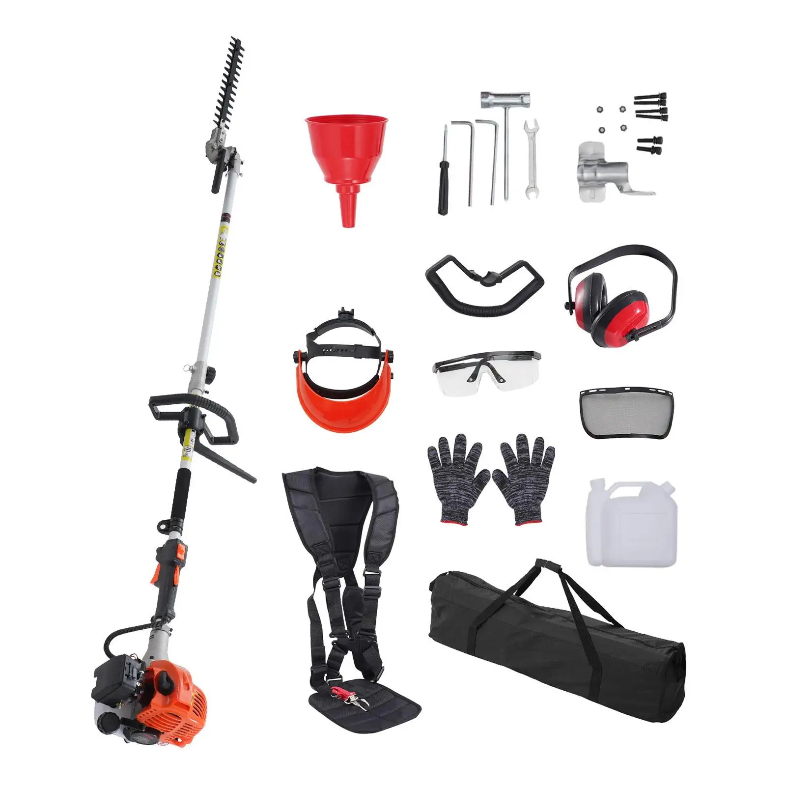 15.7 Inch 26CC 2 Cycle Gas Hedge Trimmer Pole Style Dual Sided Dual Blade 270 Degree Adjustable Head for Shrubs and Bushes
15.7 Inch 26CC 2 Cycle Gas Hedge Trimmer Pole Style Dual Sided Dual Blade 270 Degree Adjustable Head for Shrubs and Bushes