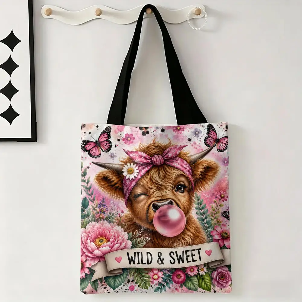 Pink Highland Cow Sassy Quote Storage Bags Storage Bags Canvas Tote Bag Large Capacity Shoulder Fashion Eco Shopping Handbag
Pink Highland Cow Sassy Quote Storage Bags Storage Bags Canvas Tote Bag Large Capacity Shoulder Fashion Eco Shopping Handbag