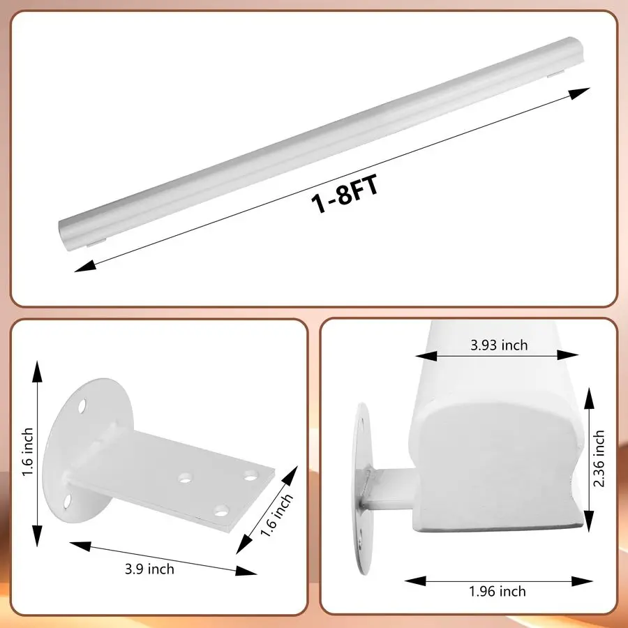 Handrails, 114ft NonSlip Staircase Handrail,Wall Mounted BarrierFree Staircase Grab Bar for Elderly, for Home Garden Corridor Lo
Handrails, 114ft NonSlip Staircase Handrail,Wall Mounted BarrierFree Staircase Grab Bar for Elderly, for Home Garden Corridor Lo