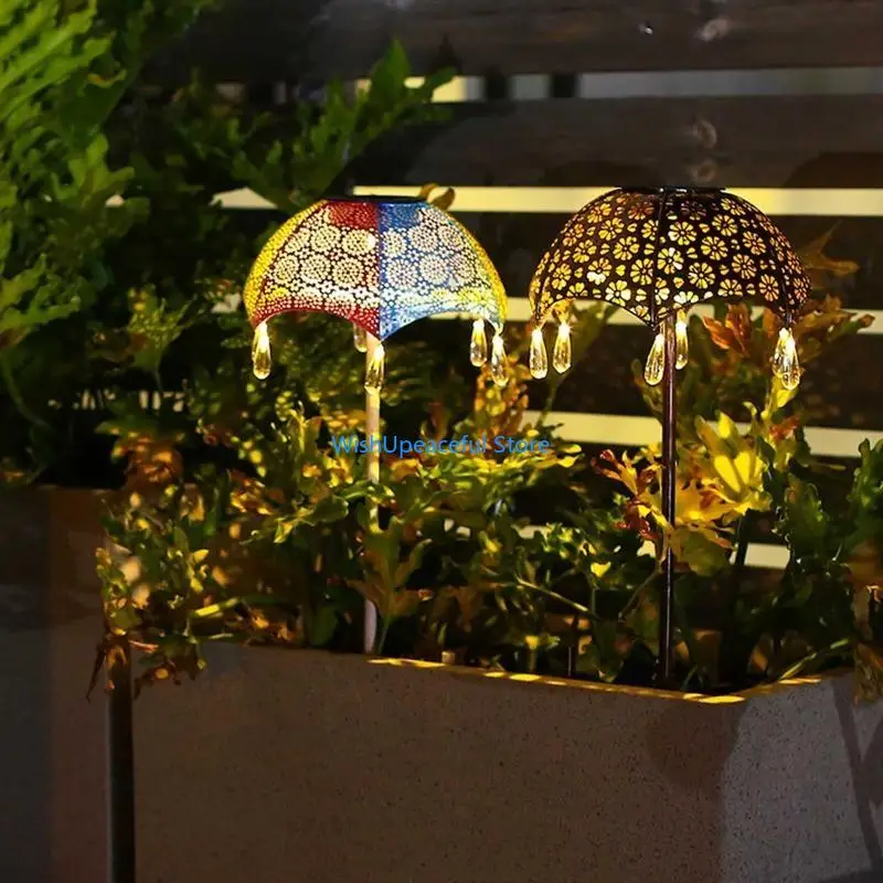 34YA Solar Umbrella Light Wrought Iron Hollow Projection Landscape Stake Lamp for Outdoor Garden Yard Waterproof Lantern Gift
34YA Solar Umbrella Light Wrought Iron Hollow Projection Landscape Stake Lamp for Outdoor Garden Yard Waterproof Lantern Gift