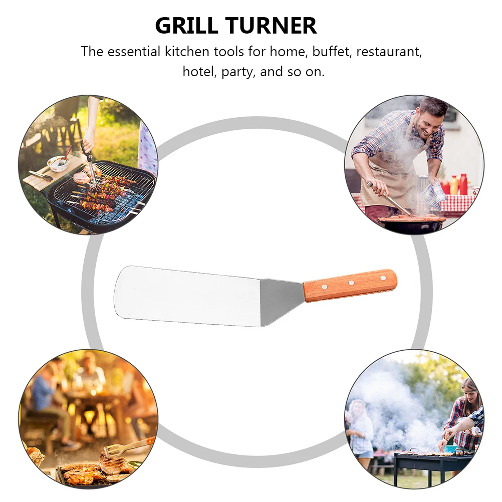 Stainless Steel Steak Spatula Metal Fish Spatula Wooden Handle Heat Resistant Bbq Grill Turner Pancake Burger Cooking Tool 
Stainless Steel Steak Spatula Metal Fish Spatula Wooden Handle Heat Resistant Bbq Grill Turner Pancake Burger Cooking Tool