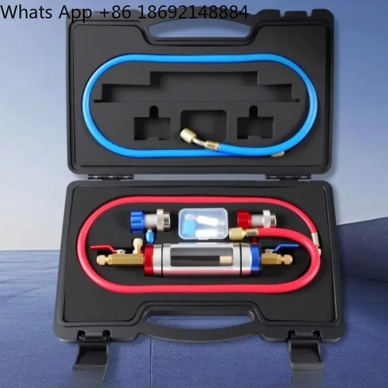 R134A Refrigerant Refueling Tube for Automobile Air Conditioner with Oil Filler No Disassembly
R134A Refrigerant Refueling Tube for Automobile Air Conditioner with Oil Filler No Disassembly