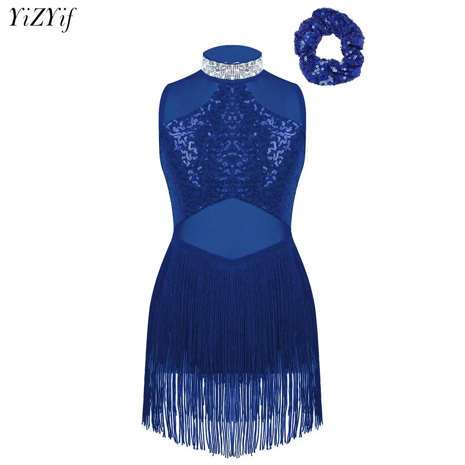 Kids Girl Sequin Tassel Latin Jazz Leotard Costume Dance Competition Performance Jumpsuit Dress+Headwear Rumba Cha Cha Dancewear
Kids Girl Sequin Tassel Latin Jazz Leotard Costume Dance Competition Performance Jumpsuit Dress+Headwear Rumba Cha Cha Dancewear