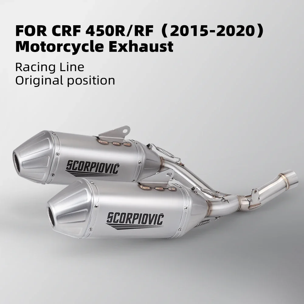 Motorcycle Modified Exhaust Pipe, Double Bore Stainless Steel, Muffler For Honda CRF 450R CRF 450RX, 2015-2020
Motorcycle Modified Exhaust Pipe, Double Bore Stainless Steel, Muffler For Honda CRF 450R CRF 450RX, 2015-2020