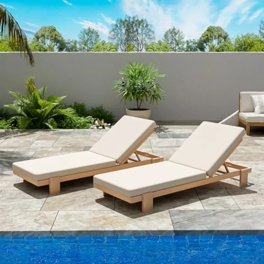 Duska Acacia Wood Chaise Lounge Chair Set of 2, Patio Outdoor Chaise Lounge with Cushions, Adjustable Backrest Single Lounge So
Duska Acacia Wood Chaise Lounge Chair Set of 2, Patio Outdoor Chaise Lounge with Cushions, Adjustable Backrest Single Lounge So