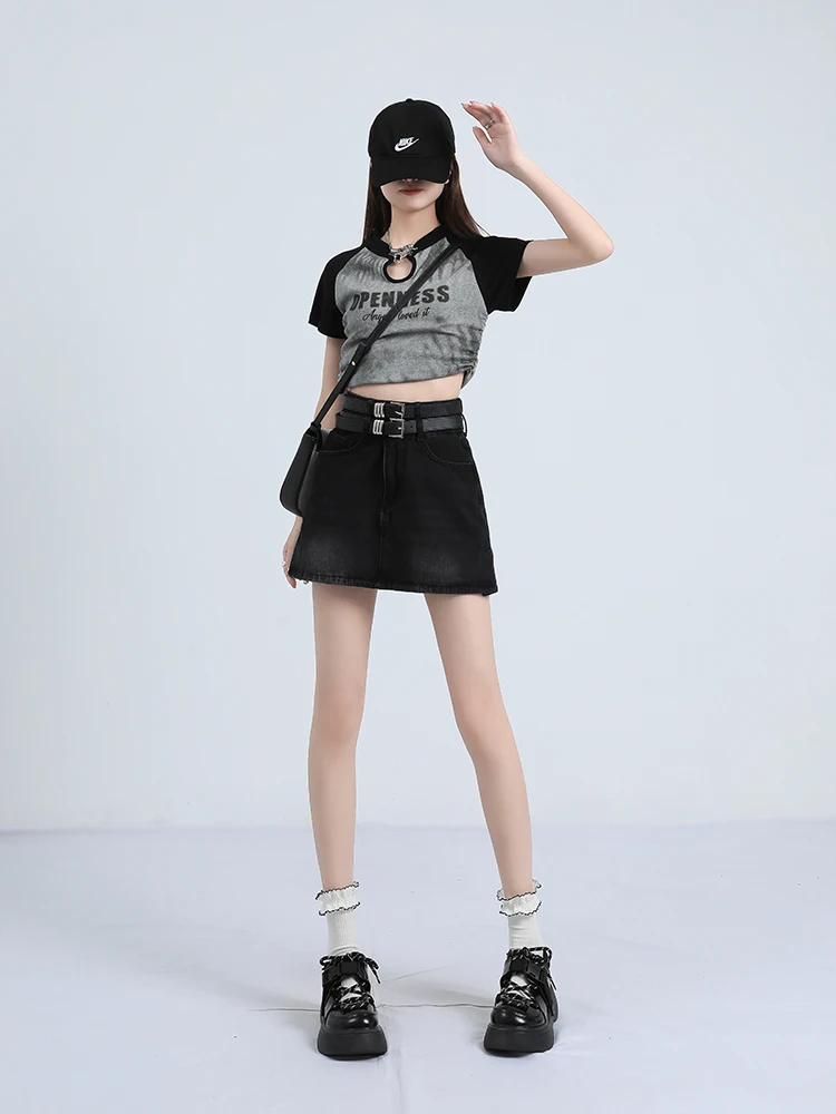 American Style Hot Girl High Waist Denim Short Skirt Women's Summer Double Belt Design Anti-Light A-Line Skirt
American Style Hot Girl High Waist Denim Short Skirt Women's Summer Double Belt Design Anti-Light A-Line Skirt
