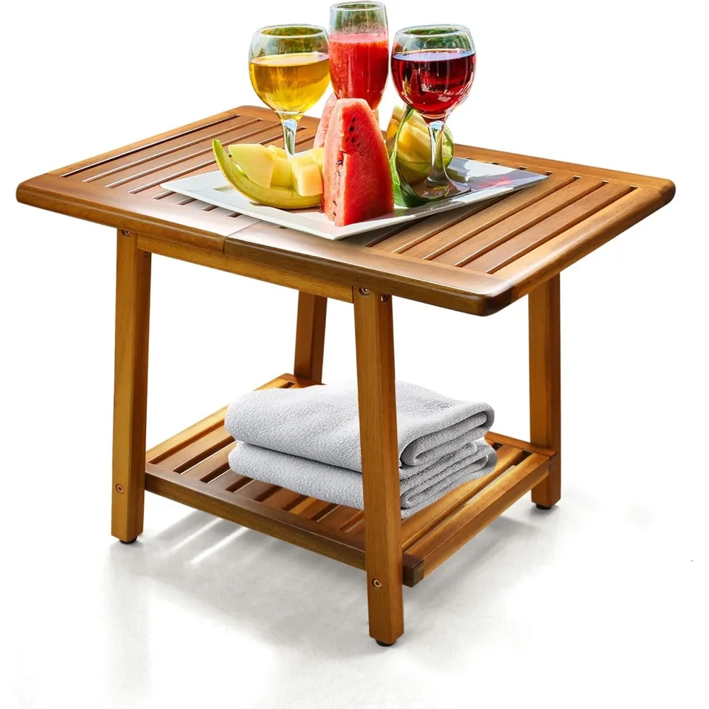 Acacia 24 Inches Outdoor Side Table, 2-Tier Sturdy Patio, End Table Weather Resistant, Strong Stability Side Table for Patio, P
Acacia 24 Inches Outdoor Side Table, 2-Tier Sturdy Patio, End Table Weather Resistant, Strong Stability Side Table for Patio, P