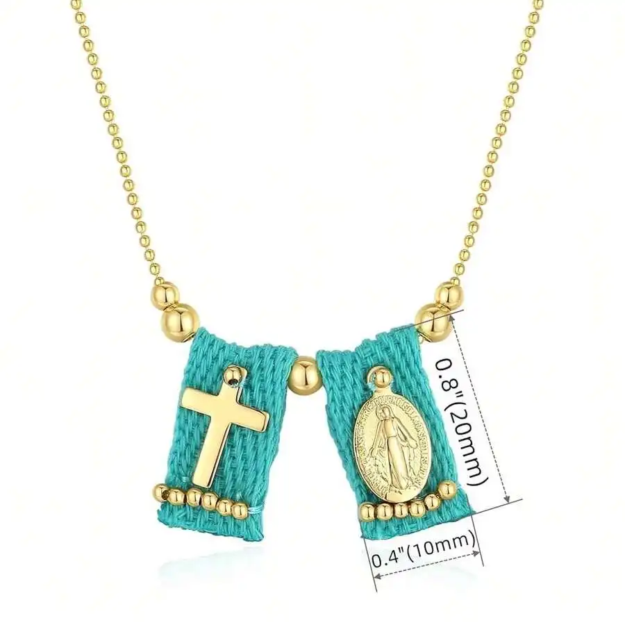 Catholic Scapular Necklace With Cross And Virgin Mary Pendant Handmade Spiritual Jewelry For Women
Catholic Scapular Necklace With Cross And Virgin Mary Pendant Handmade Spiritual Jewelry For Women