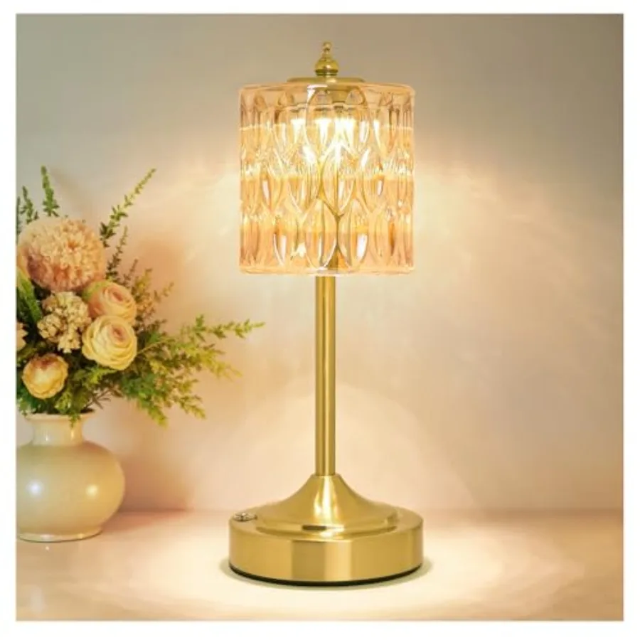 Cordl Crystal Table Lamp, 5200mAh Rechargeable Battery, 3 Color Dimmable Touch Control, Portable Vintage Gold Desk Lamp for Bed
Cordl Crystal Table Lamp, 5200mAh Rechargeable Battery, 3 Color Dimmable Touch Control, Portable Vintage Gold Desk Lamp for Bed