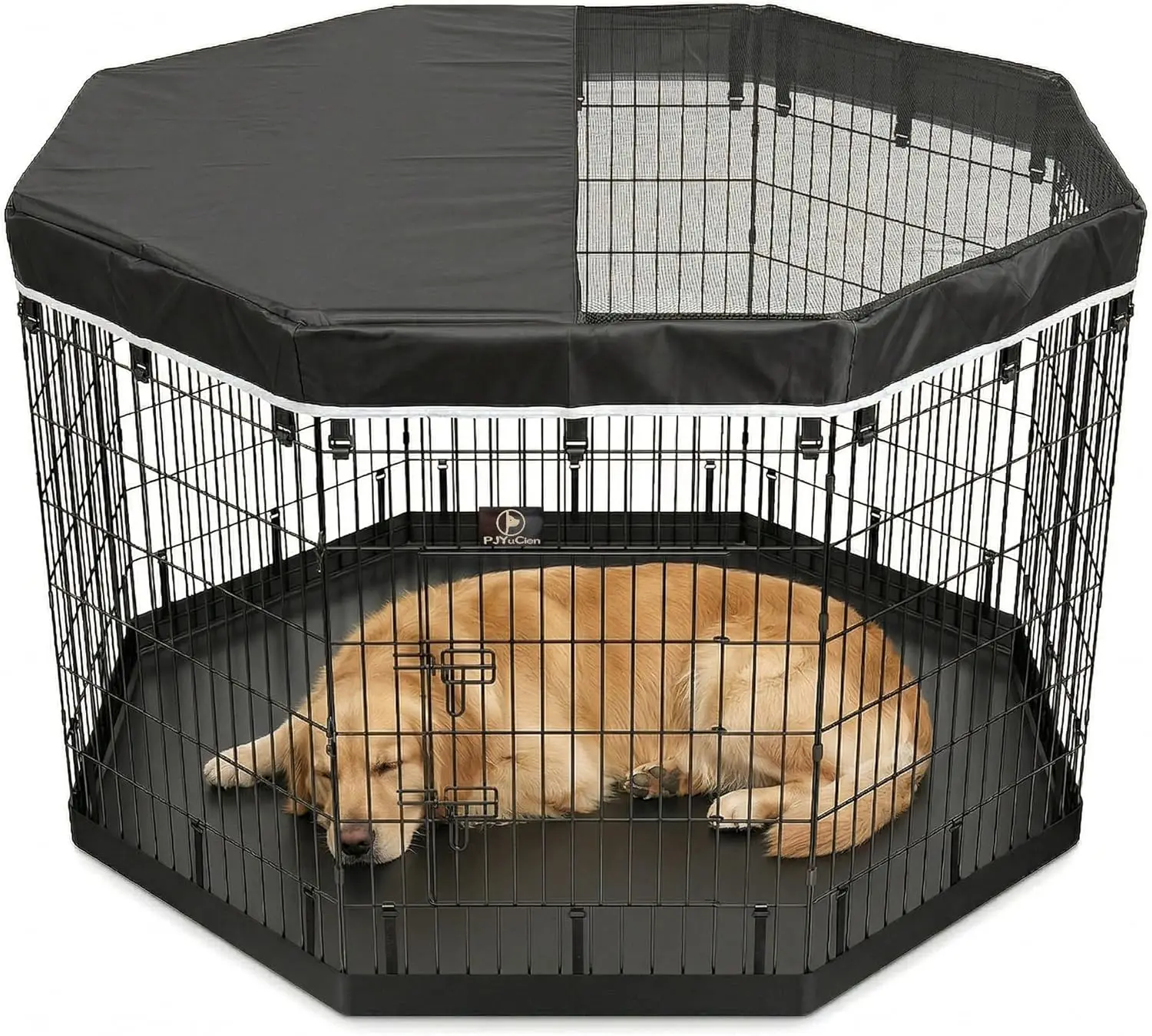 Dog Playpen with Top Cover and Bottom Pad - Metal Foldable Exercise Pen, 8 Panels 42" H x 24" W Indoor Outdoor Pet Fence Puppy C
Dog Playpen with Top Cover and Bottom Pad - Metal Foldable Exercise Pen, 8 Panels 42" H x 24" W Indoor Outdoor Pet Fence Puppy C