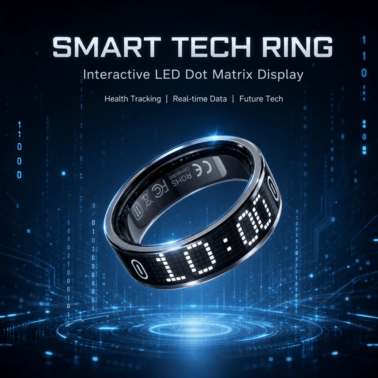 Smart Ring LED Display Health Tracker Heart Rate Blood Oxygen Sleep Monitor IP68 5ATM Waterproof Sports Ring
Smart Ring LED Display Health Tracker Heart Rate Blood Oxygen Sleep Monitor IP68 5ATM Waterproof Sports Ring