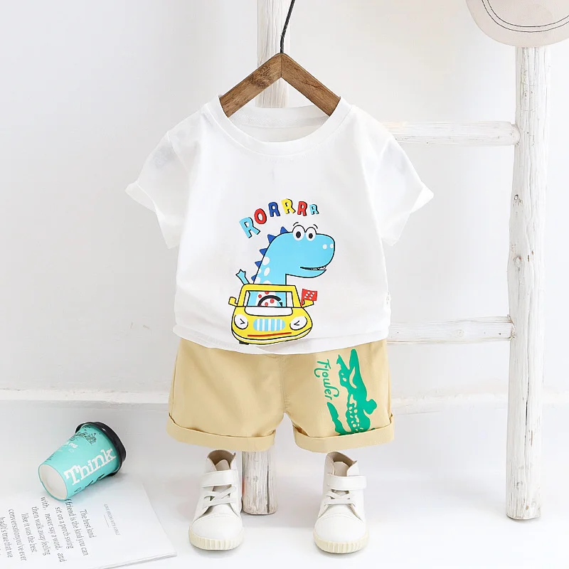 2023 Baby Boys Dinosaur Clothes Set Summer Short Sleeve T Shirt Top+Pants 2Pcs Cute 1 2 3 4 5 Year Kids Holiday Beach Outfit
2023 Baby Boys Dinosaur Clothes Set Summer Short Sleeve T Shirt Top+Pants 2Pcs Cute 1 2 3 4 5 Year Kids Holiday Beach Outfit