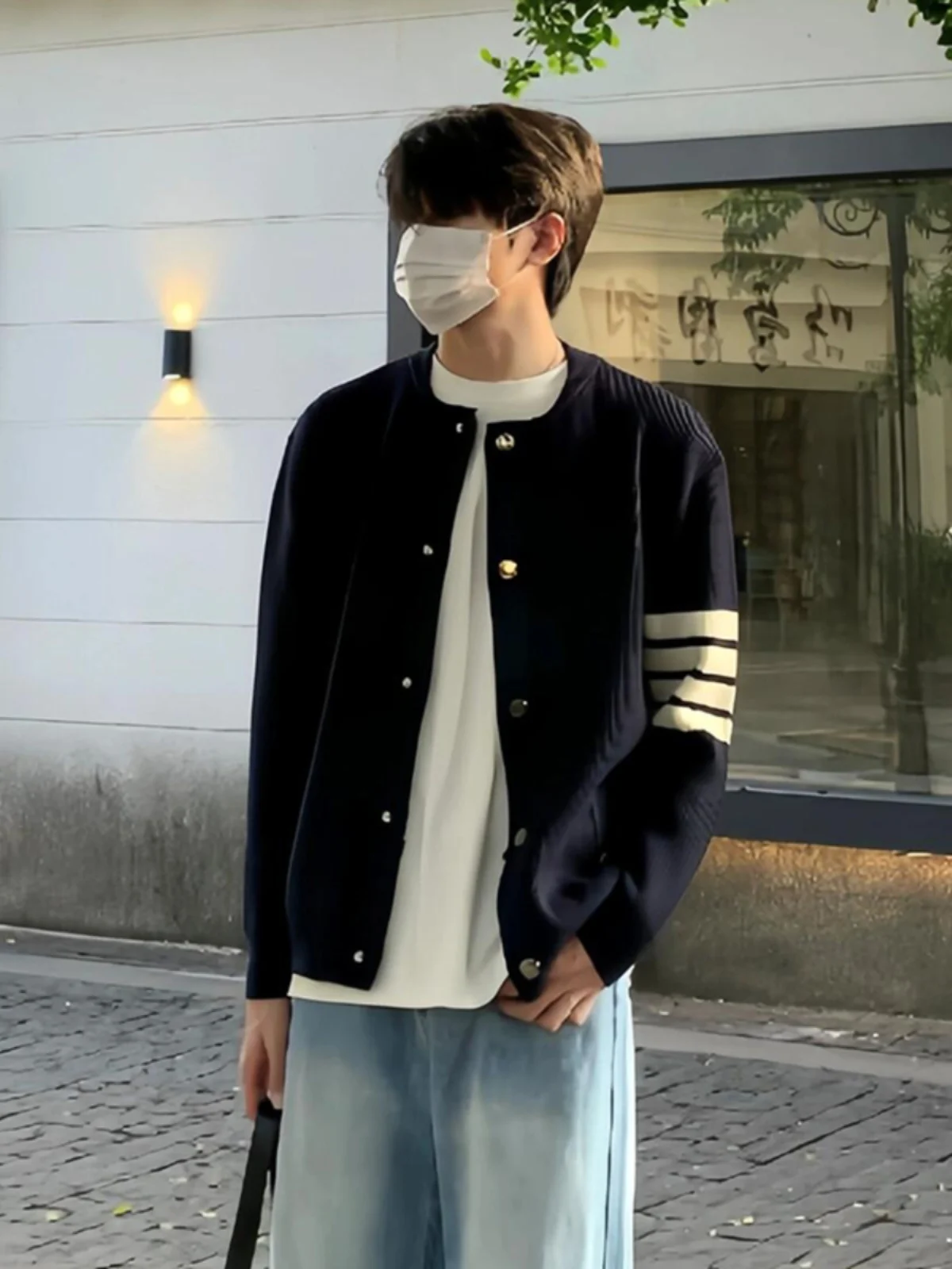Blue Cardigan Sweater Men's Spring Autumn Sle Japanese Trendy Brand College Wind Tee Stripe round Ne Knitted Outerwear
Blue Cardigan Sweater Men's Spring Autumn Sle Japanese Trendy Brand College Wind Tee Stripe round Ne Knitted Outerwear