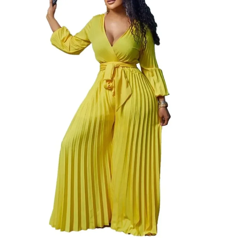 Africa Clothing African Clothes for Women 2025 Summer Elegant Africa Long Sleeve V-neck Polyester Pleat Plus Size Long Jumpsuit
Africa Clothing African Clothes for Women 2025 Summer Elegant Africa Long Sleeve V-neck Polyester Pleat Plus Size Long Jumpsuit