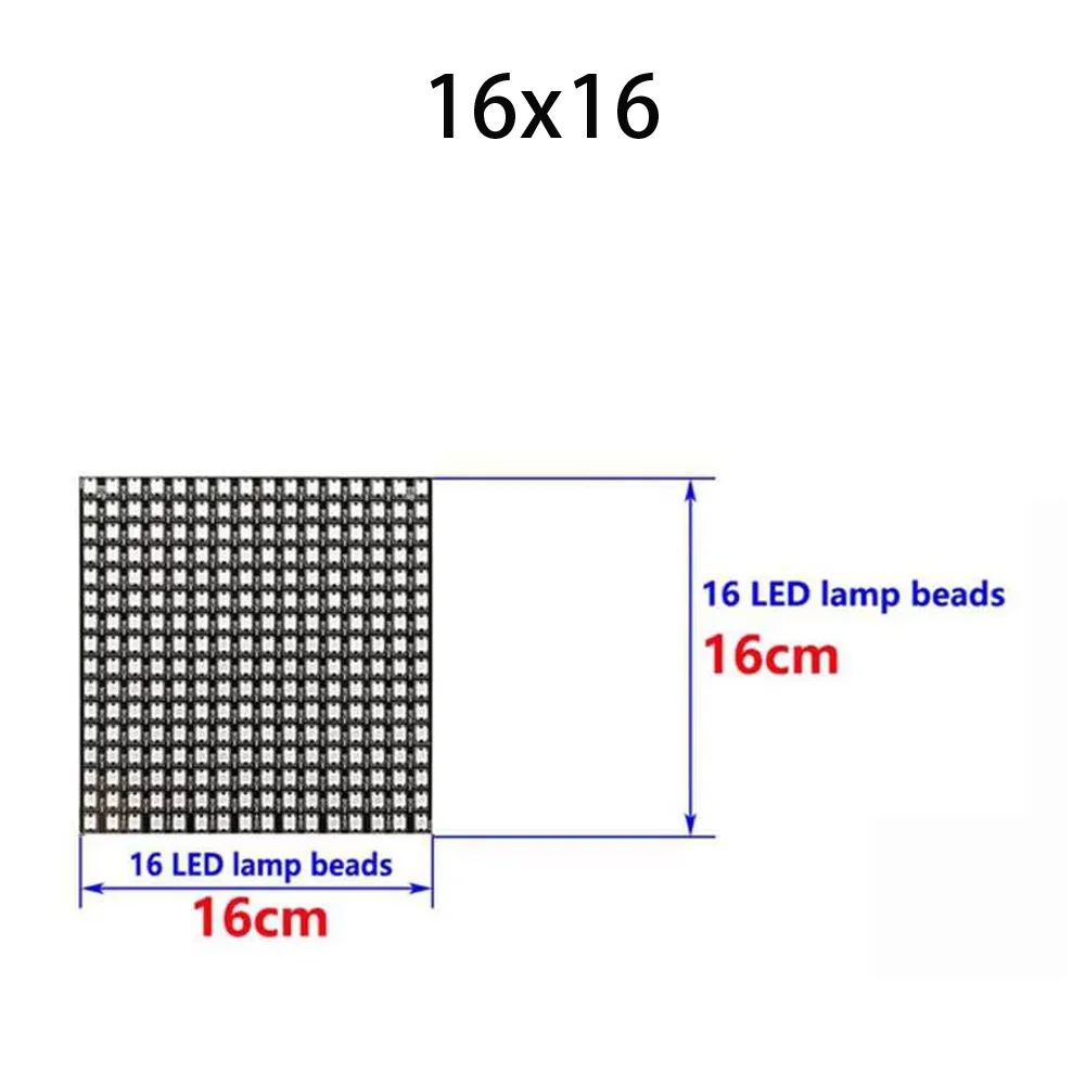 1~10PCS WS2812b 16x16 LED RGB Screen Module 256Pixels Individually Addressable Flexible Deformable Block DC5V
1~10PCS WS2812b 16x16 LED RGB Screen Module 256Pixels Individually Addressable Flexible Deformable Block DC5V