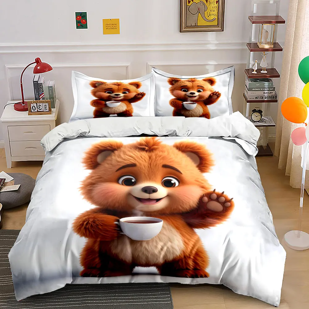 Cute plush animal holding cup Print Bedding Set 1 Duvet Cover 2 Pillowcases for Adult and Children Luxury Gift Full Size
Cute plush animal holding cup Print Bedding Set 1 Duvet Cover 2 Pillowcases for Adult and Children Luxury Gift Full Size