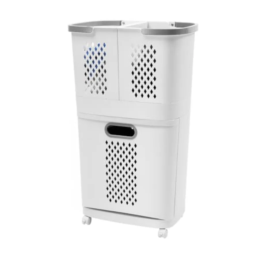 3-Basket Laundry Sorter with Wheels, PP Plastic Laundry Organizer Freestanding, Vertical Laundry Hamper with Adhesive Mounting,
3-Basket Laundry Sorter with Wheels, PP Plastic Laundry Organizer Freestanding, Vertical Laundry Hamper with Adhesive Mounting,