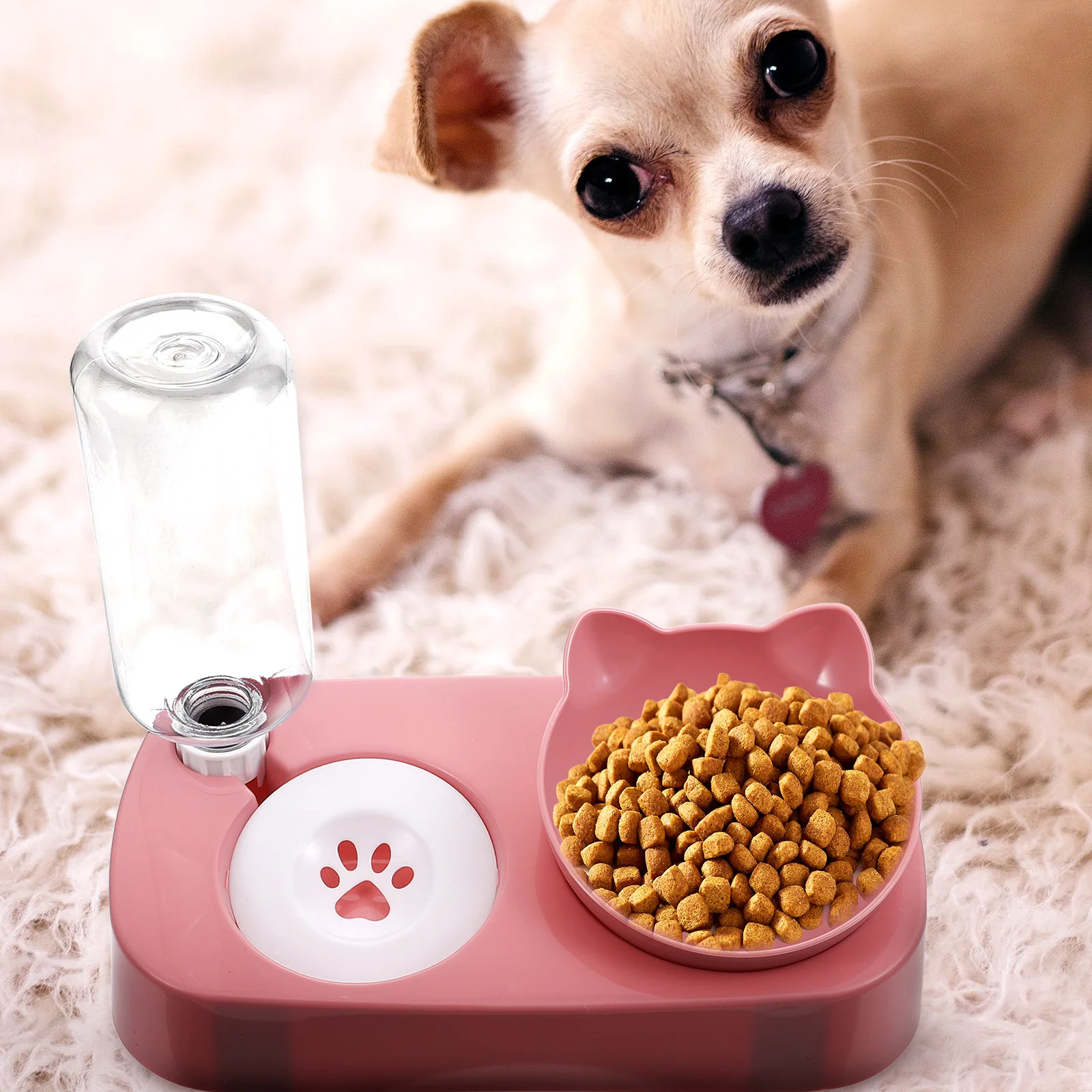 1 Set Anti-Spill Pet Feeding Bowl Detachable Tilted Design Cat Dog Rabbit Feeder Automatic Water Dispenser For Neck Protection
1 Set Anti-Spill Pet Feeding Bowl Detachable Tilted Design Cat Dog Rabbit Feeder Automatic Water Dispenser For Neck Protection