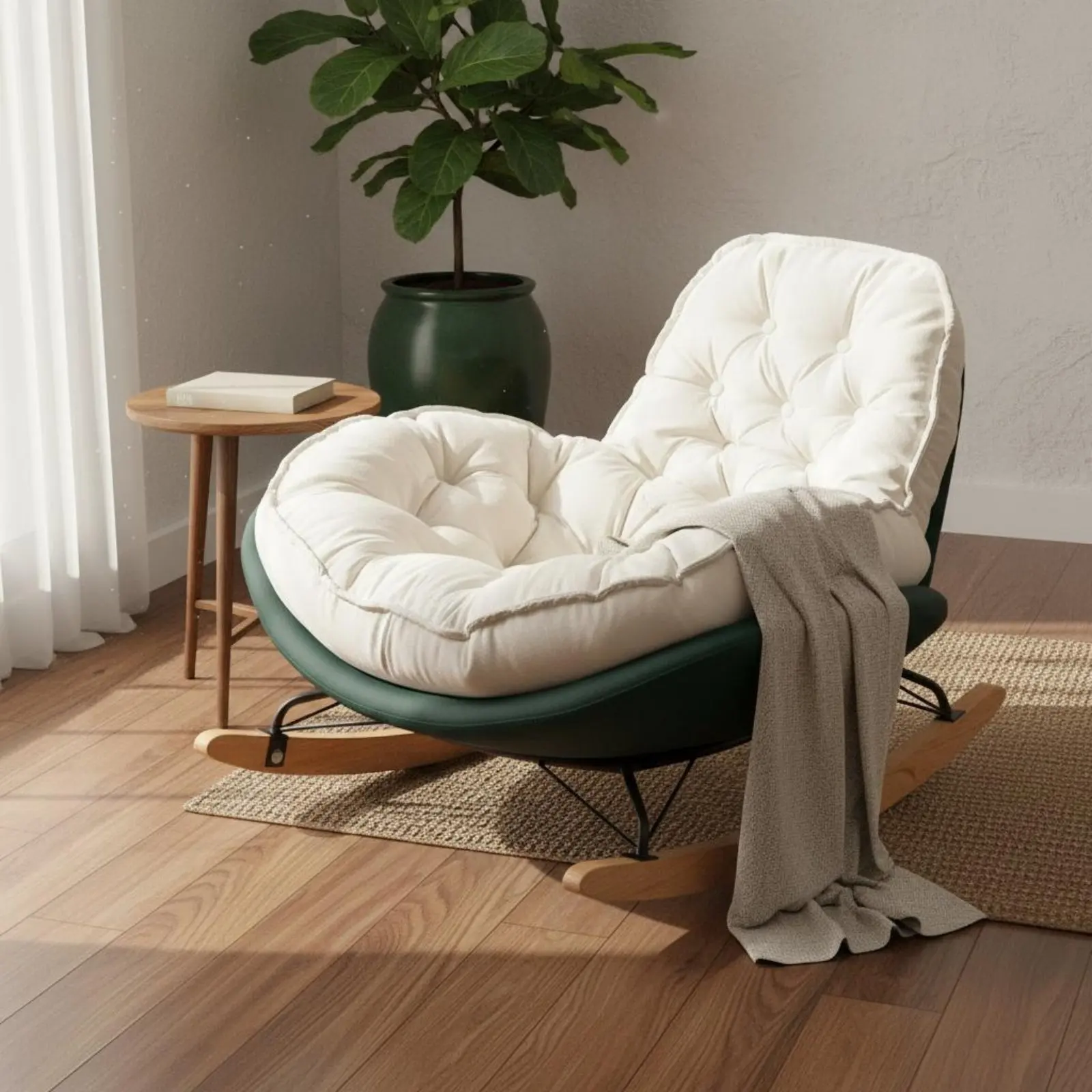 Upholstered Rocking Chair Wide Seat Upholstered Recliner Tufted Rocking Lounge Chair Ergonomic Design Modern Decorative Recliner
Upholstered Rocking Chair Wide Seat Upholstered Recliner Tufted Rocking Lounge Chair Ergonomic Design Modern Decorative Recliner