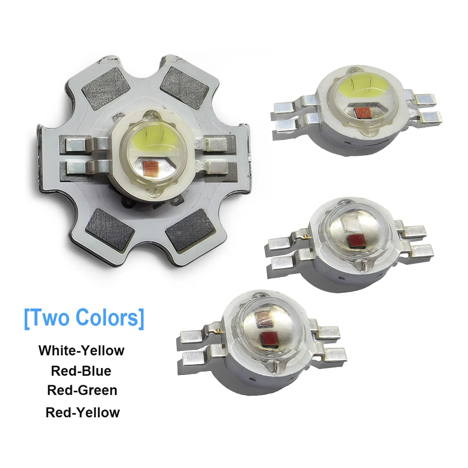 10PCS/50PCS 2X3W Dual color LED bead Two Chips High power led Diode Red white Green Blue Yellow For bulb track Flashlight stage
10PCS/50PCS 2X3W Dual color LED bead Two Chips High power led Diode Red white Green Blue Yellow For bulb track Flashlight stage