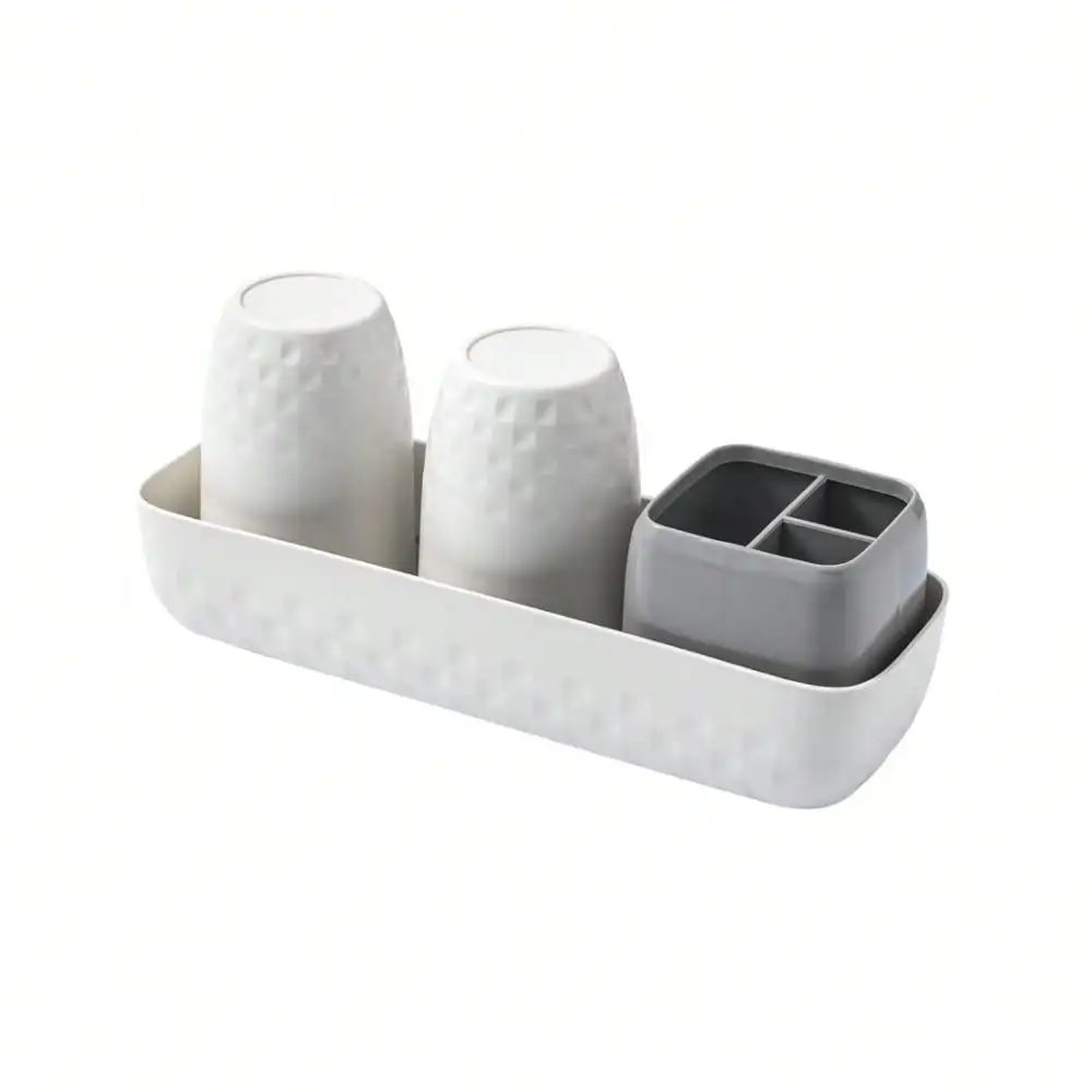 Bathroom Toothbrush Organizer Set, Countertop Toothbrush Holder With Cup & Slots, Compact Bathroom Accessories For Family
Bathroom Toothbrush Organizer Set, Countertop Toothbrush Holder With Cup & Slots, Compact Bathroom Accessories For Family