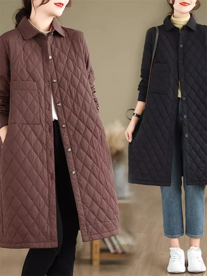 Light And Thin Down Cotton Jacket For Women Autumn Winte Loose Oversized Single Breasted Quilted Coat Outerwear Z4888
Light And Thin Down Cotton Jacket For Women Autumn Winte Loose Oversized Single Breasted Quilted Coat Outerwear Z4888