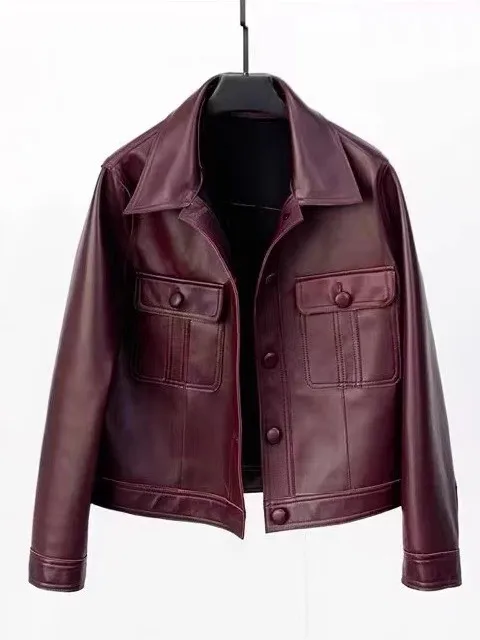 Женская кожаная куртка свободного кроя для похудения, модная, весенне-осенняя, дизайнерская, прямого силуэта, верхняя одежда
Женская кожаная куртка свободного кроя для похудения, модная, весенне-осенняя, дизайнерская, прямого силуэта, верхняя одежда