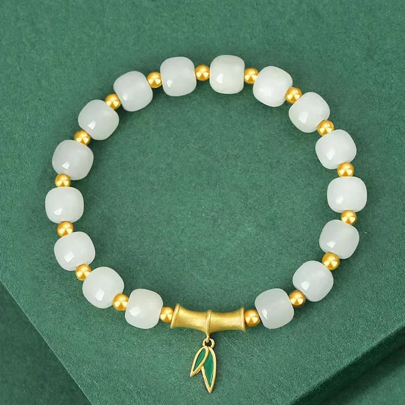 Genuine Natural New Style Natural Hetian Jade Beaded Bamboo-Leaf Bracelet Luxury Quality Fashion Jewelry Gift
Genuine Natural New Style Natural Hetian Jade Beaded Bamboo-Leaf Bracelet Luxury Quality Fashion Jewelry Gift