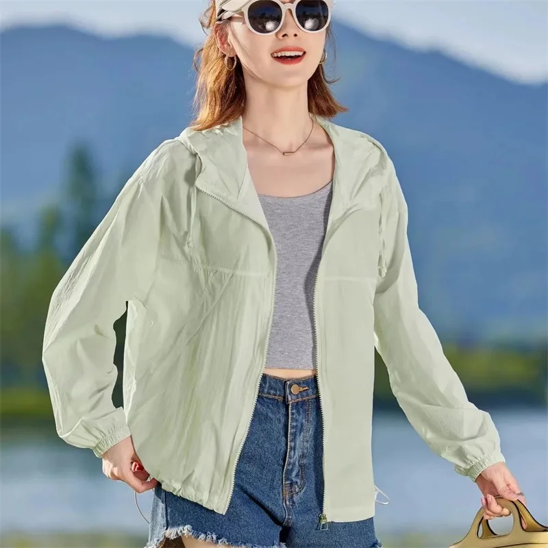 Solid Color Thin Sunscreen Clothing Anti UV Sun-Protective Leisure Hooded Outwear Quick Dry Loose Windbreaker Summer 2025
Solid Color Thin Sunscreen Clothing Anti UV Sun-Protective Leisure Hooded Outwear Quick Dry Loose Windbreaker Summer 2025