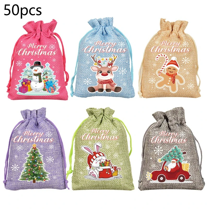 50pcs New Christmas Linen Bundle Pocket, Drawstring Coarse Linen Gingerbread People Children's Candy Bag,Christmas Gift Bags Set
50pcs New Christmas Linen Bundle Pocket, Drawstring Coarse Linen Gingerbread People Children's Candy Bag,Christmas Gift Bags Set