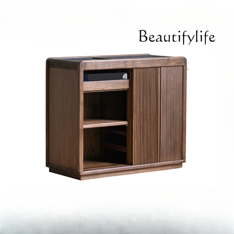N Mobile Tea Cabinet Black Walnut Solid Wood Tea Side Counter Small Household Water Boiling Kettle Integrated Side Table
N Mobile Tea Cabinet Black Walnut Solid Wood Tea Side Counter Small Household Water Boiling Kettle Integrated Side Table
