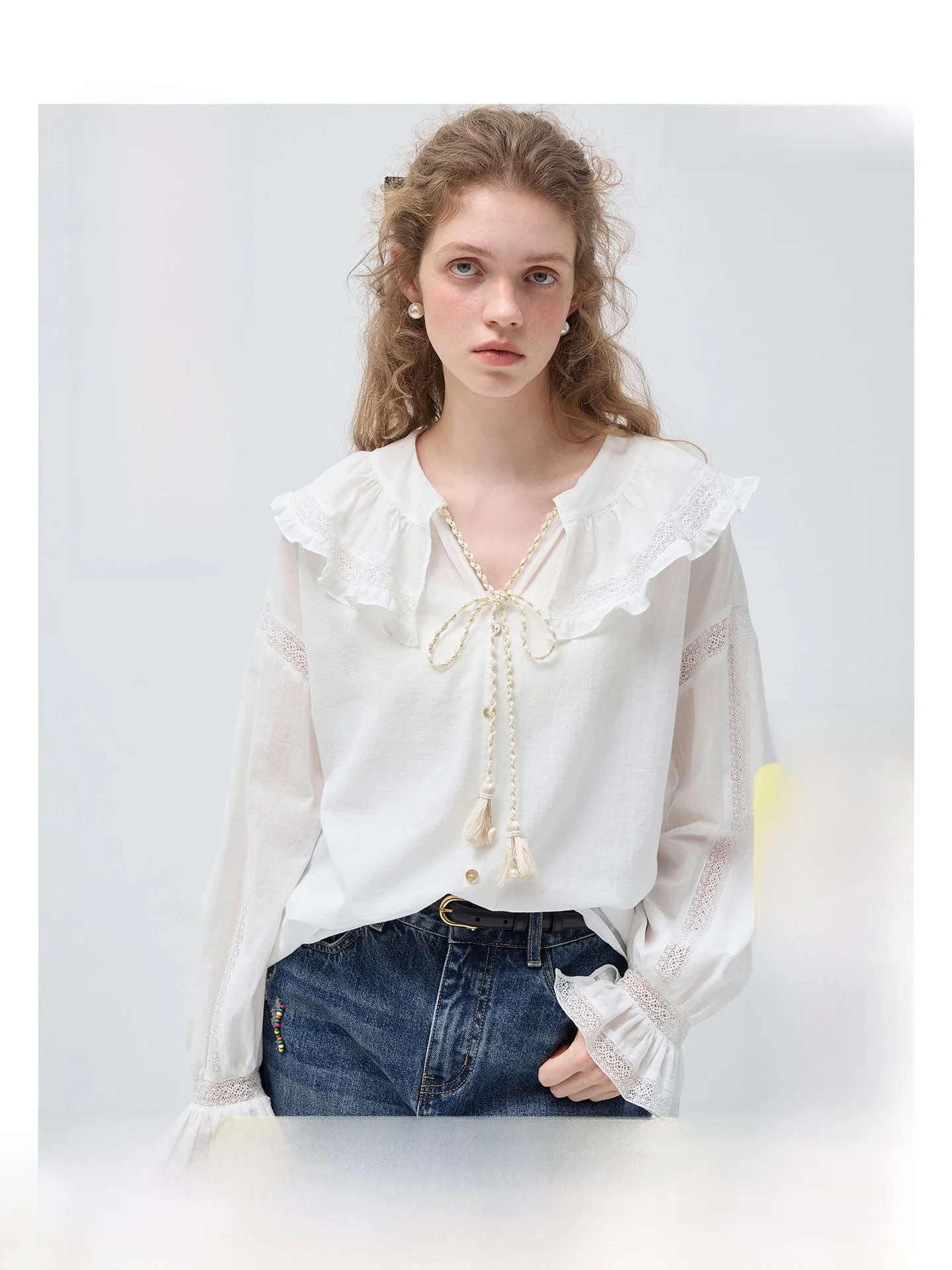 Pure Cotton Lace Hollow out irt VEGA CHANG Spring 2026 Early New Sle Sweet Ele Design with Le for Women
Pure Cotton Lace Hollow out irt VEGA CHANG Spring 2026 Early New Sle Sweet Ele Design with Le for Women