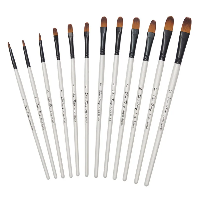 Filbert Paint Brushes Set 12pcs Soft Anti-Shedding Nylon Hair Artist Brush for Acrylic Oil Watercolor Gouache Paint by Numbers
Filbert Paint Brushes Set 12pcs Soft Anti-Shedding Nylon Hair Artist Brush for Acrylic Oil Watercolor Gouache Paint by Numbers