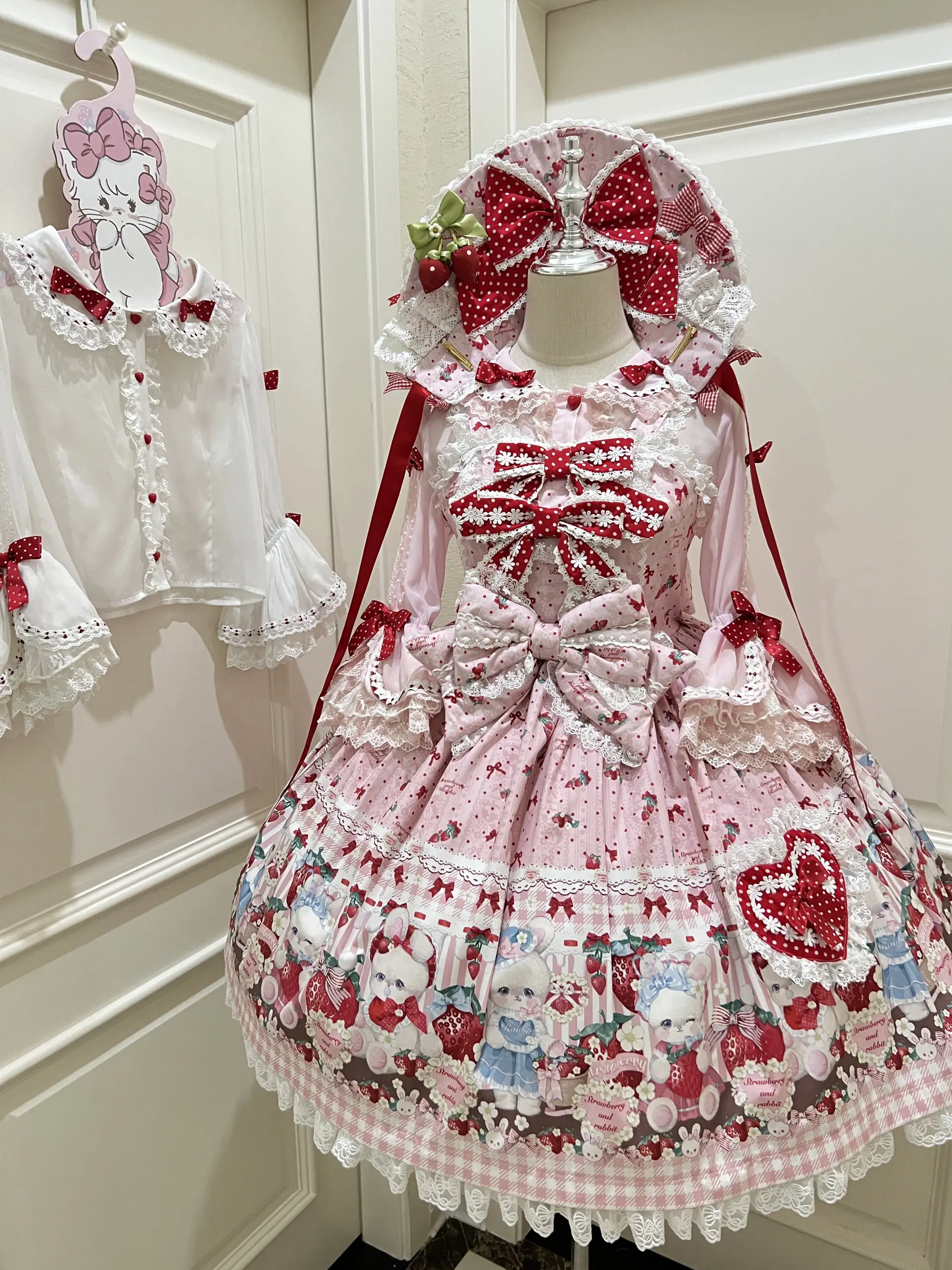 Strawberry Plaid Bunny - Printed Sweet Lolita JSK Dress, Hime Sleeve Blouse by Sweet Whispers of Love PRE ORDER / 4 months
Strawberry Plaid Bunny - Printed Sweet Lolita JSK Dress, Hime Sleeve Blouse by Sweet Whispers of Love PRE ORDER / 4 months