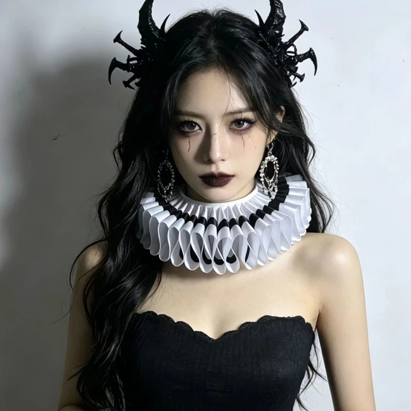 Ruffle Neck Ruff False Collar Wrist Cuffs Set Clown Cosplay Lolita Dress Decor Necklace Pleated Detachable Collar
Ruffle Neck Ruff False Collar Wrist Cuffs Set Clown Cosplay Lolita Dress Decor Necklace Pleated Detachable Collar