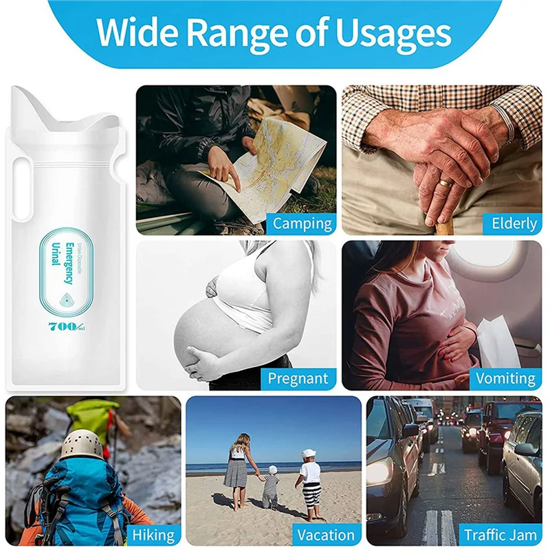 24 шт. одноразовые мешки для мочи, 700 мл мешки для мочи для путешествий, кемпинга, аварийного и дорожного замятия, мешки для мочи с мужчинами, женщинами
24 шт. одноразовые мешки для мочи, 700 мл мешки для мочи для путешествий, кемпинга, аварийного и дорожного замятия, мешки для мочи с мужчинами, женщинами