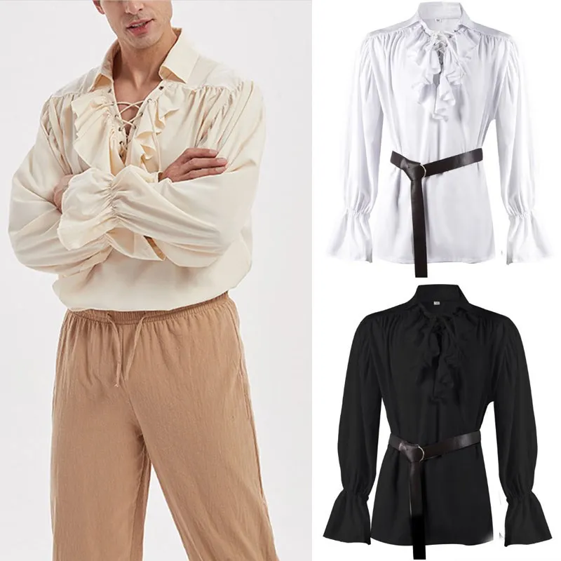 Medieval Collared Blouse Farmhouse Halloween King Court Prince Retro Base Shirt Play Stage Costume Gored Skirt Long Sleeve
Medieval Collared Blouse Farmhouse Halloween King Court Prince Retro Base Shirt Play Stage Costume Gored Skirt Long Sleeve